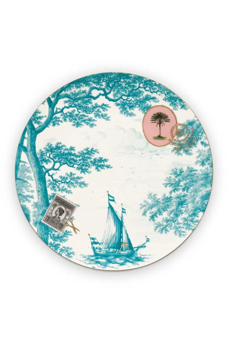 Pip Studio Assiette A Petit Déjeuner Heritage Boat En Coloris Aqua 23 Cm Outlet