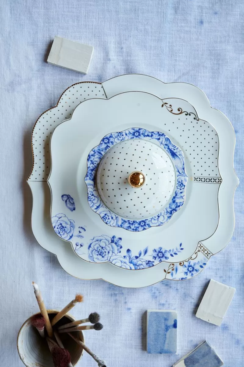 Pip Studio Assiette A Petit-Déjeuner Royal White Points Dores 23,5 Cm Cheap