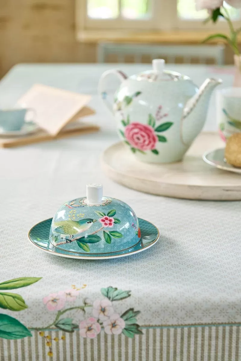 Pip Studio Beurrier Rond Blushing Birds En Coloris Bleu Discount