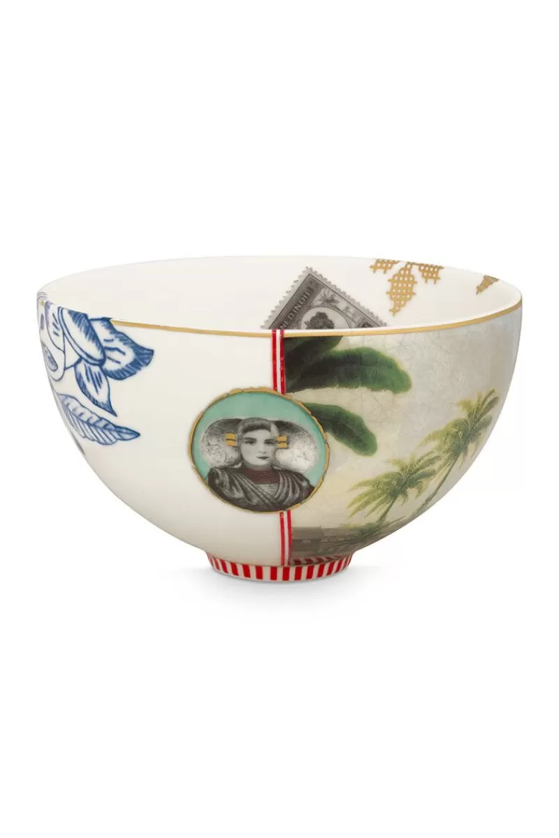 Pip Studio Bol Heritage Palm En Coloris Blanc 15 Cm Outlet