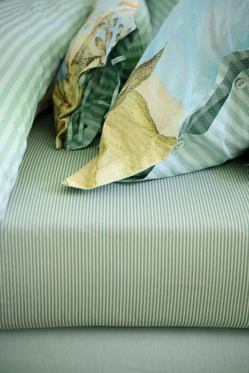 Pip Studio Drap-Housse Duo Stripe En Coloris Kaki Clearance