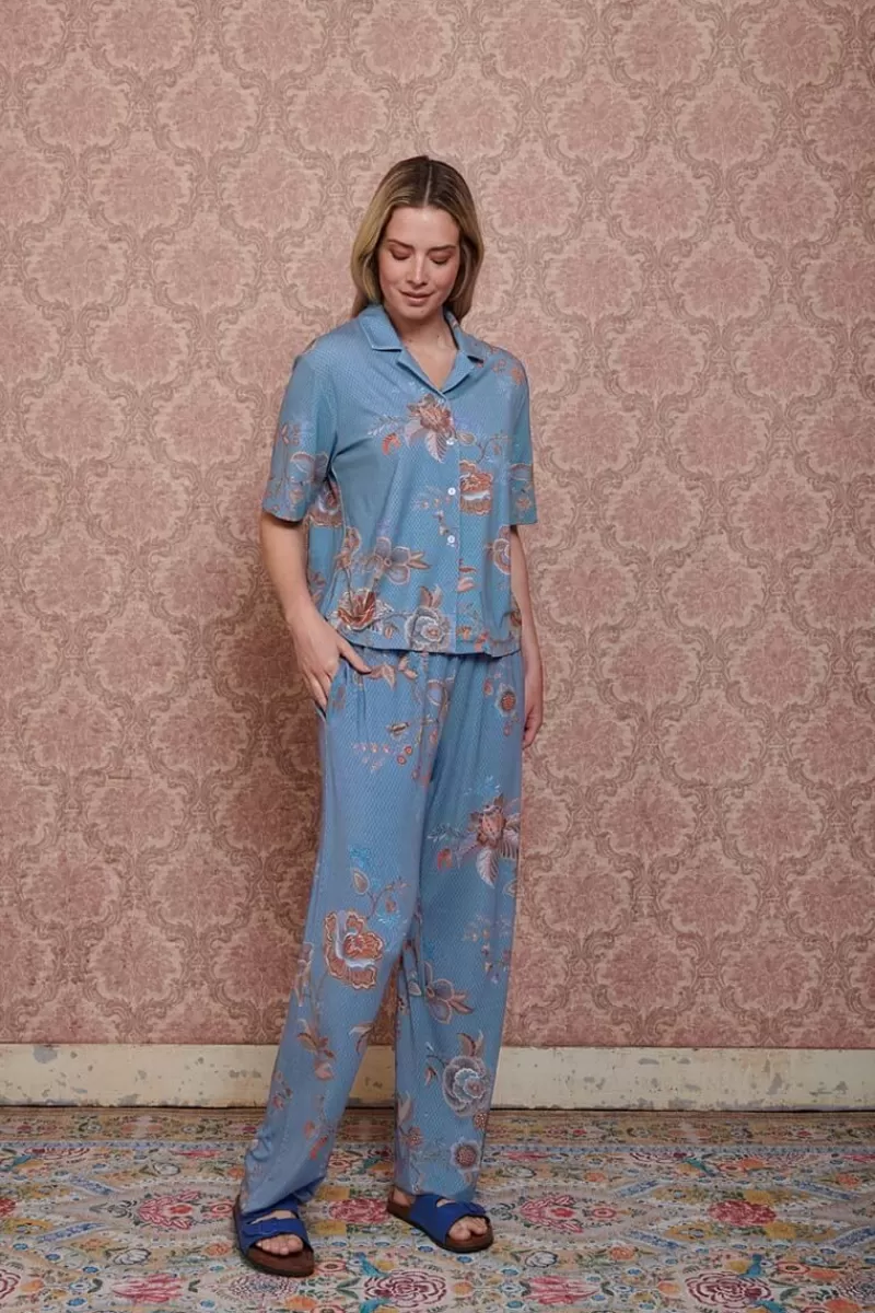 Pip Studio Haut A Manches Courtes Flora Cece Fiore En Coloris Bleu Outlet