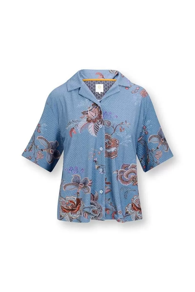 Pip Studio Haut A Manches Courtes Flora Cece Fiore En Coloris Bleu Outlet