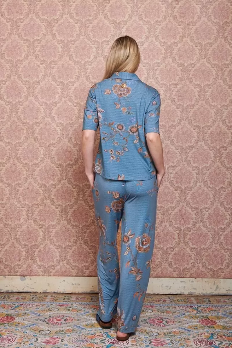 Pip Studio Haut A Manches Courtes Flora Cece Fiore En Coloris Bleu Outlet