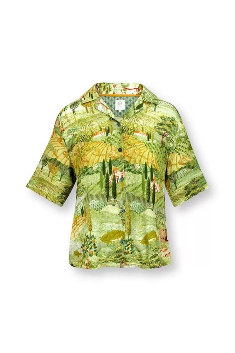 Pip Studio Haut A Manches Courtes Flora Toscana En Coloris Vert Fashion