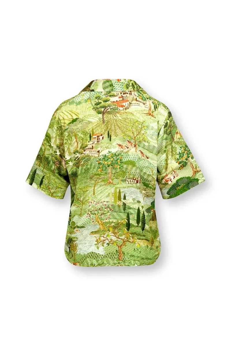 Pip Studio Haut A Manches Courtes Flora Toscana En Coloris Vert Fashion