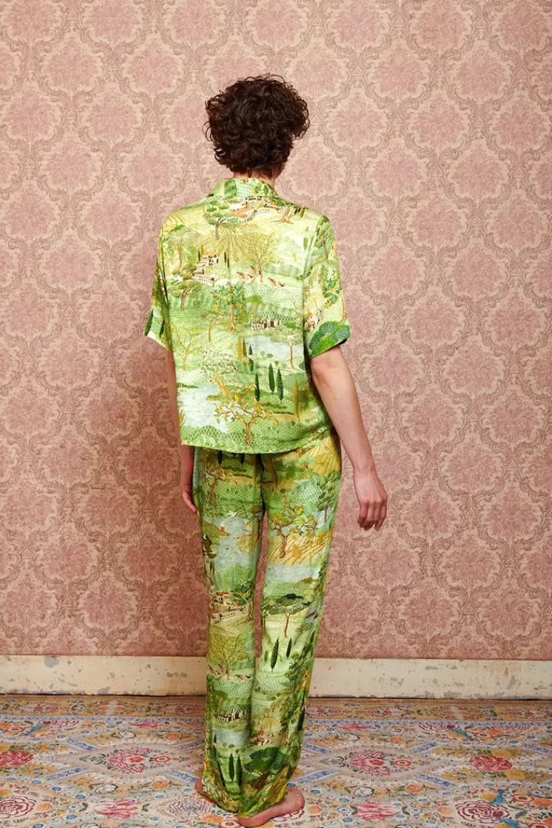 Pip Studio Haut A Manches Courtes Flora Toscana En Coloris Vert Fashion