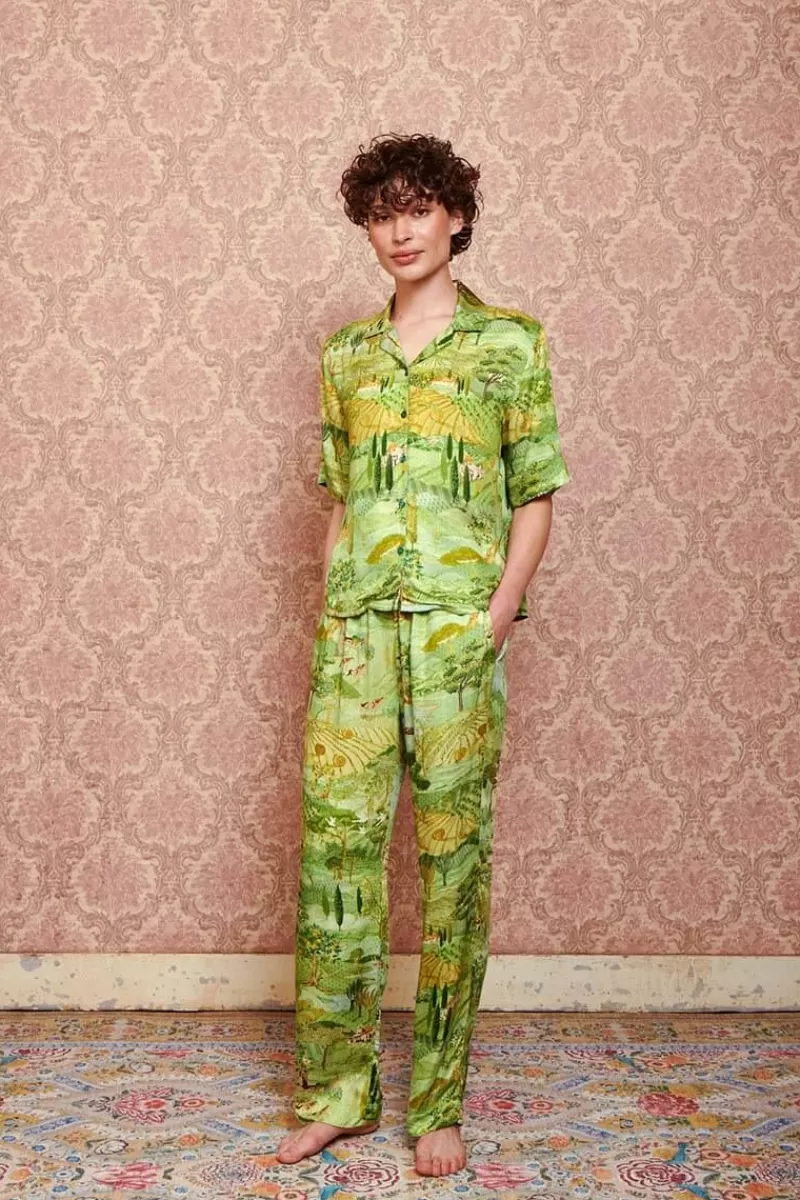 Pip Studio Haut A Manches Courtes Flora Toscana En Coloris Vert Fashion