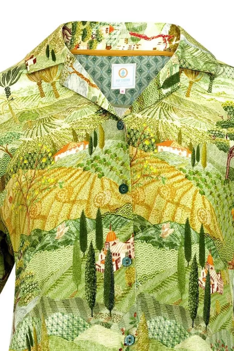 Pip Studio Haut A Manches Courtes Flora Toscana En Coloris Vert Fashion