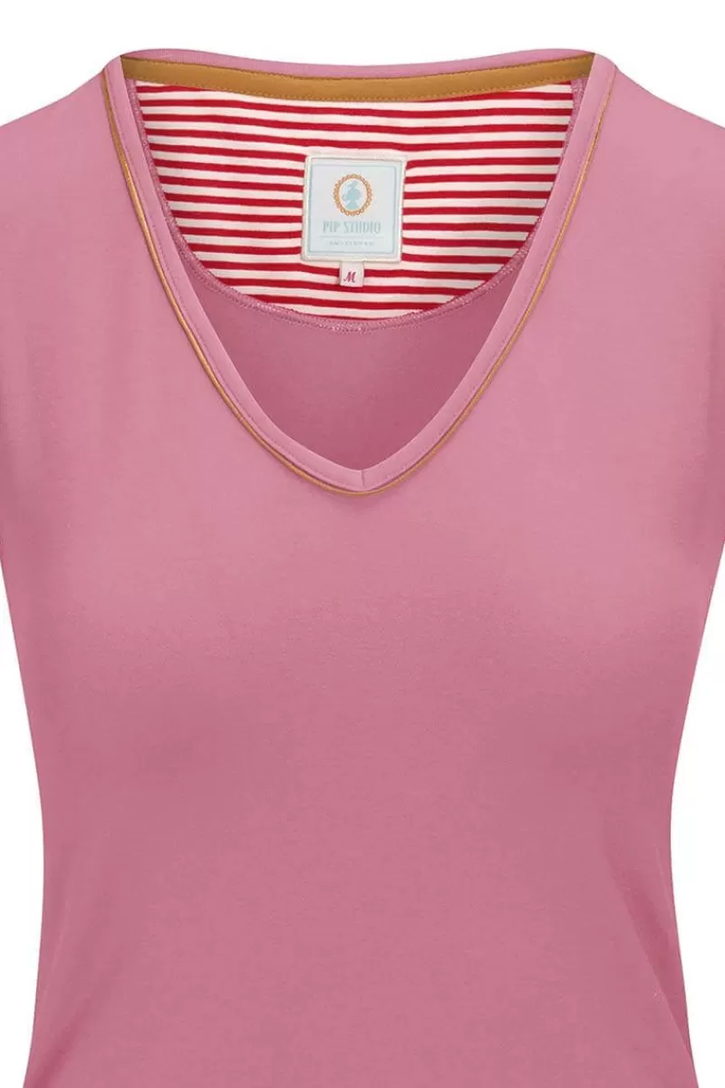 Pip Studio Haut A Manches Courtes Solid En Coloris Rose Hot