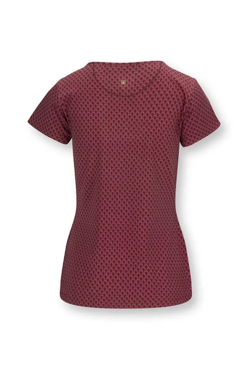 Pip Studio Haut A Manches Courtes Suki En Coloris Fonce Rouge Best Sale