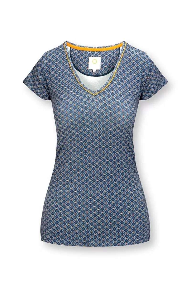 Pip Studio Haut A Manches Courtes Tegola En Coloris Bleu Clearance