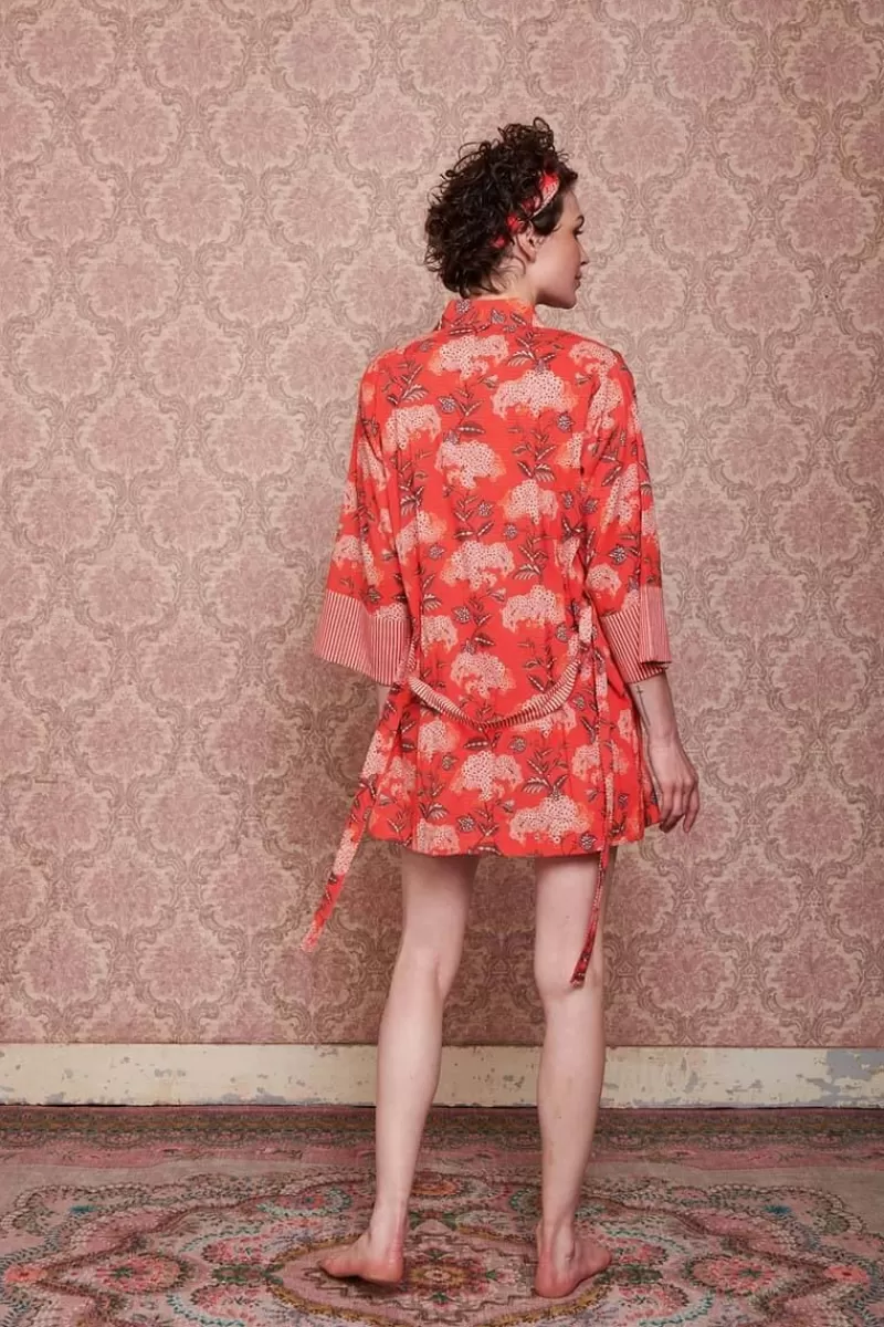 Pip Studio Kimono Flora Firenze En Coloris Corail Rouge Best Sale