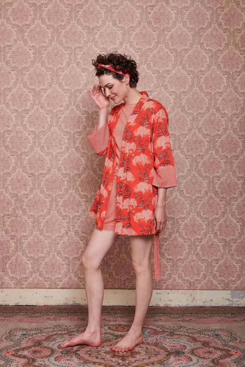 Pip Studio Kimono Flora Firenze En Coloris Corail Rouge Best Sale
