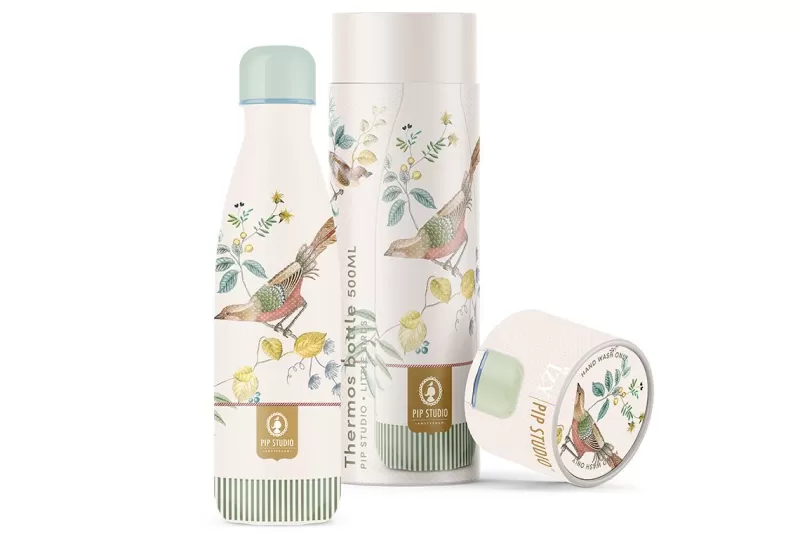 Pip Studio Little Birds Bouteille IsoThérme En Coloris 500Ml Blanc Clearance