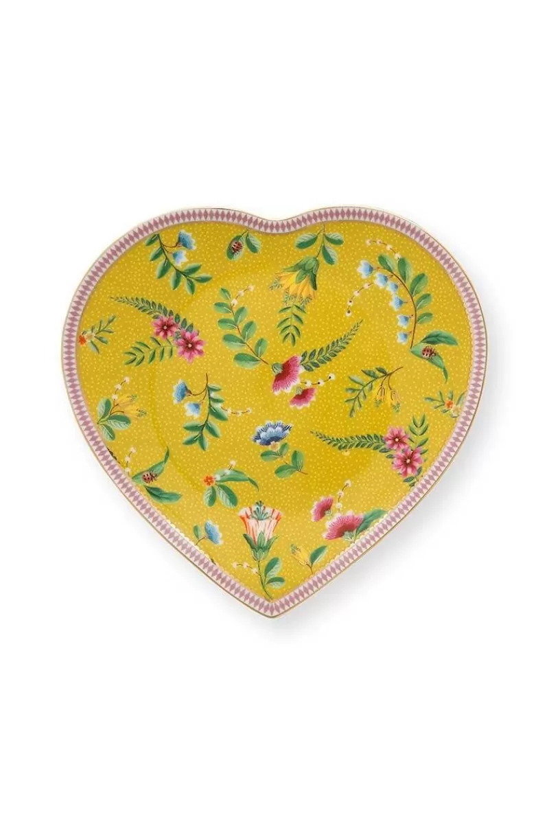 Pip Studio Lot De 2 Assiettes En Forme De Coeur La Majorelle En Coloris Jaune Outlet