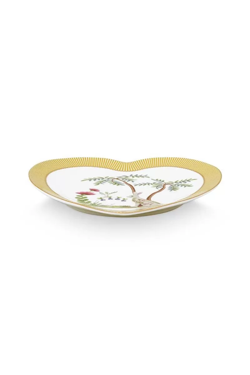 Pip Studio Lot De 2 Assiettes En Forme De Coeur La Majorelle En Coloris Jaune Outlet