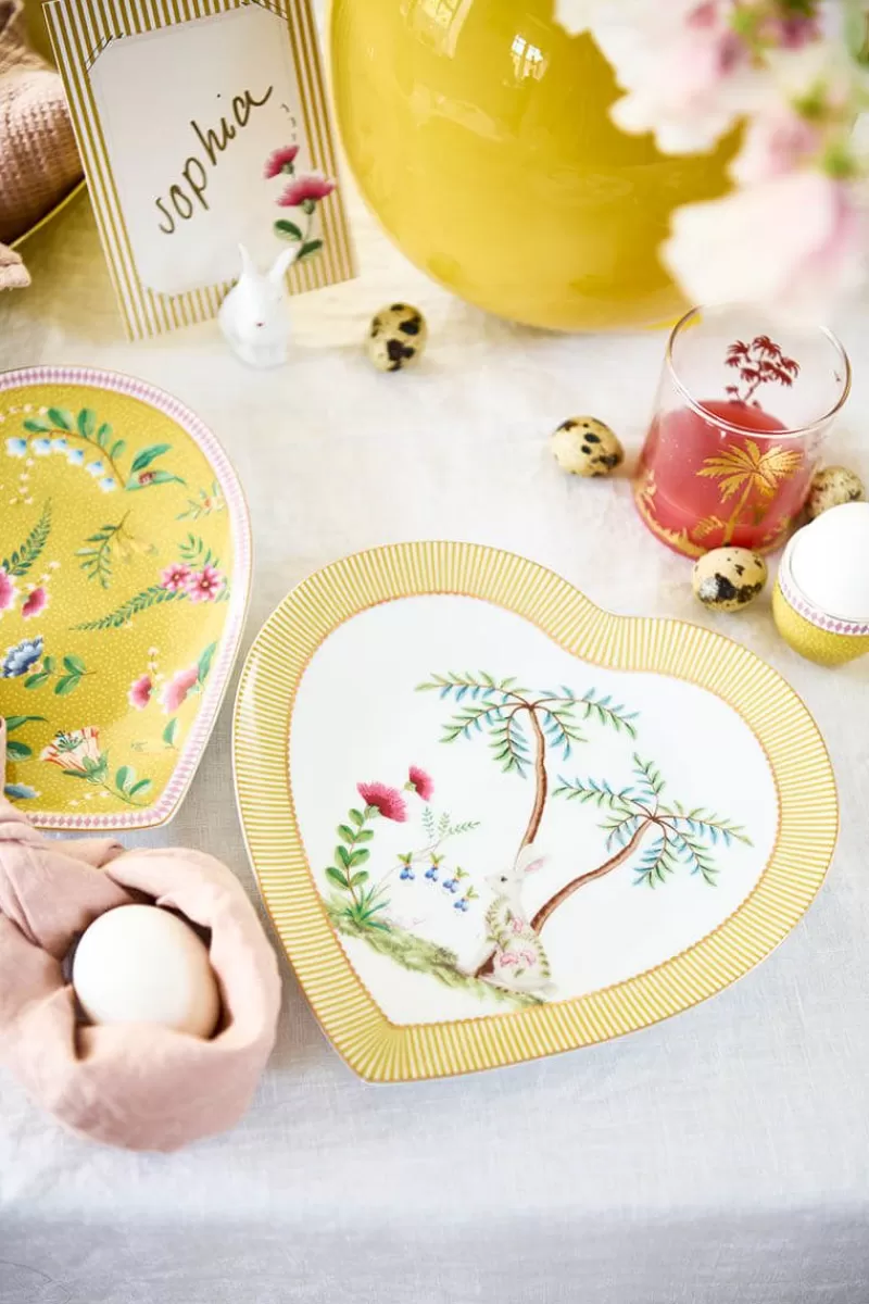 Pip Studio Lot De 2 Assiettes En Forme De Coeur La Majorelle En Coloris Jaune Outlet