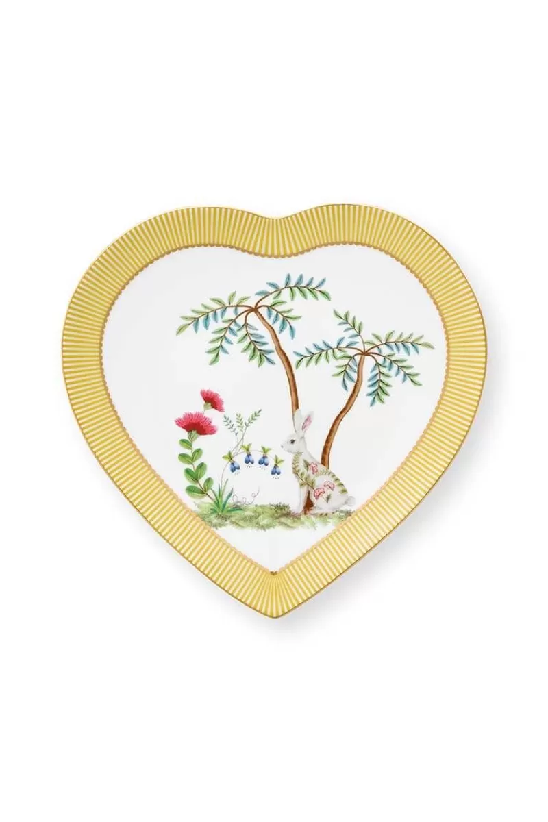 Pip Studio Lot De 2 Assiettes En Forme De Coeur La Majorelle En Coloris Jaune Outlet