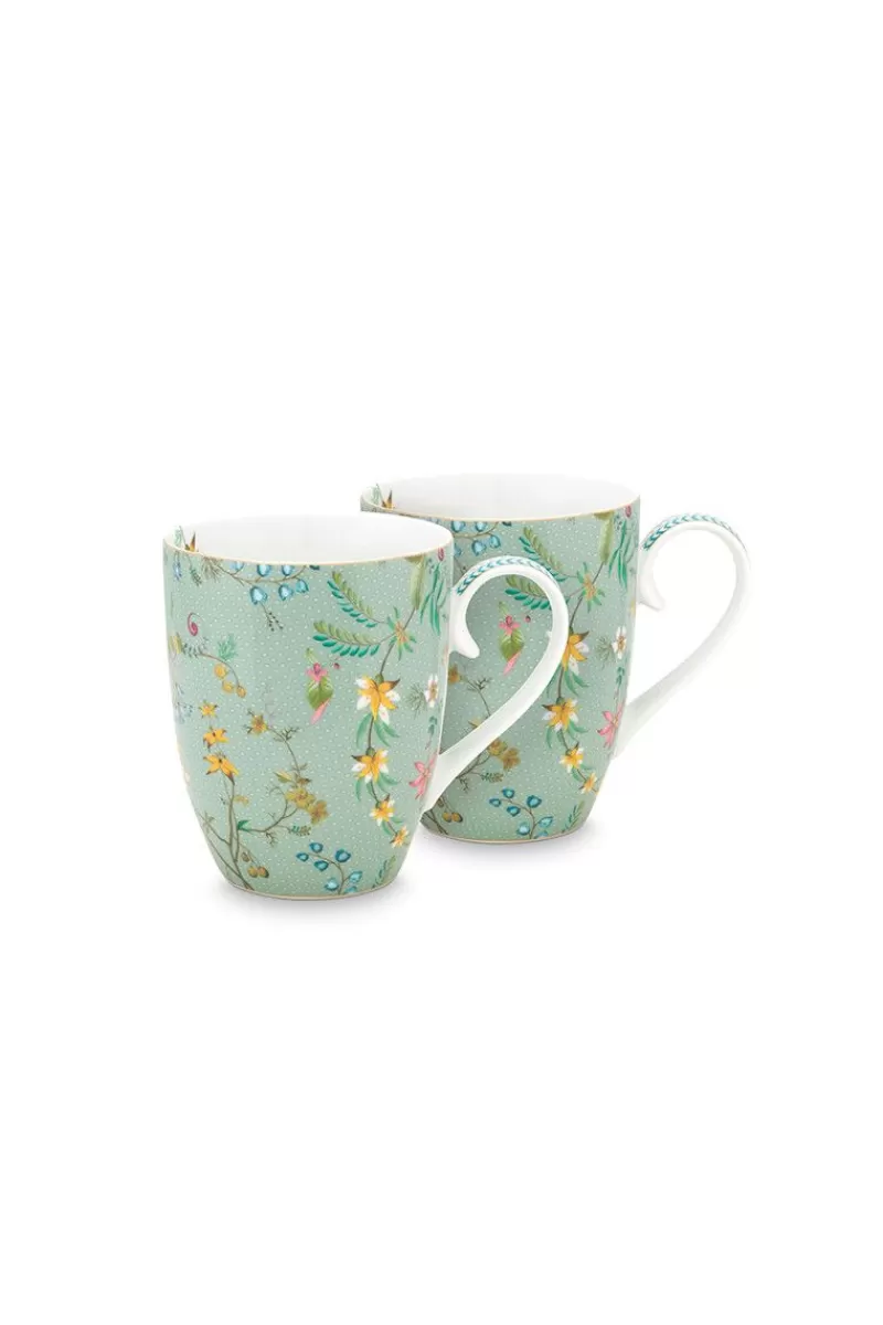 Pip Studio Lot De 2 Tasses De Grande Taille A Fleurs Jolie En Coloris Bleu Best