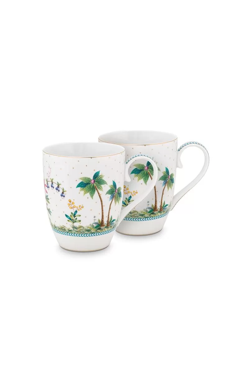 Pip Studio Lot De 2 Tasses De Grande Taille A Pois Jolie En Coloris Dore Blanc Best