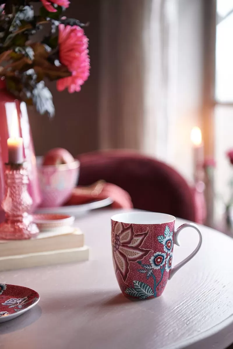 Pip Studio Lot De 2 Tasses De Grande Taille Flower Festival Rose Fonce Sale