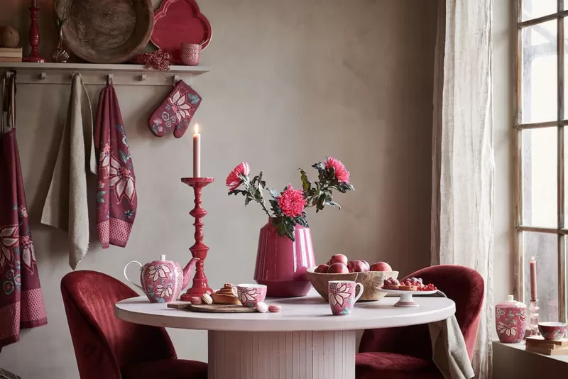 Pip Studio Lot De 2 Tasses De Grande Taille Flower Festival Rose Fonce Sale