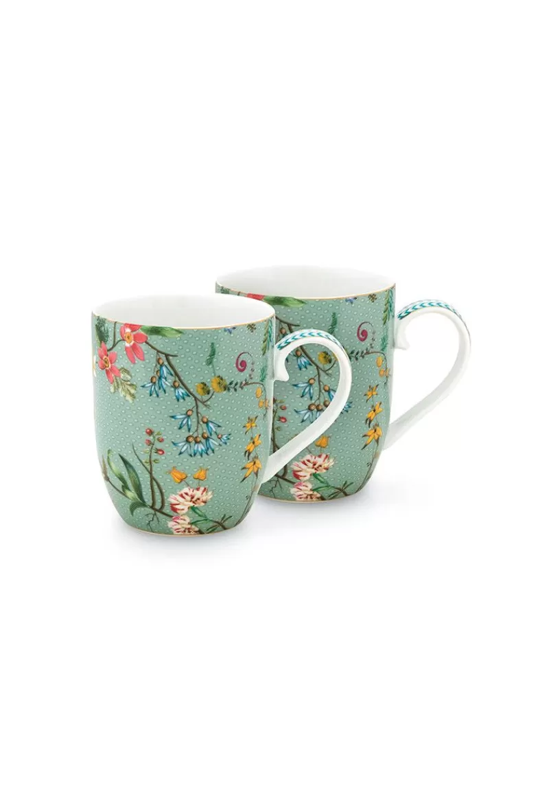 Pip Studio Lot De 2 Tasses De Petite Taille A Fleurs Jolie En Coloris Bleu Discount