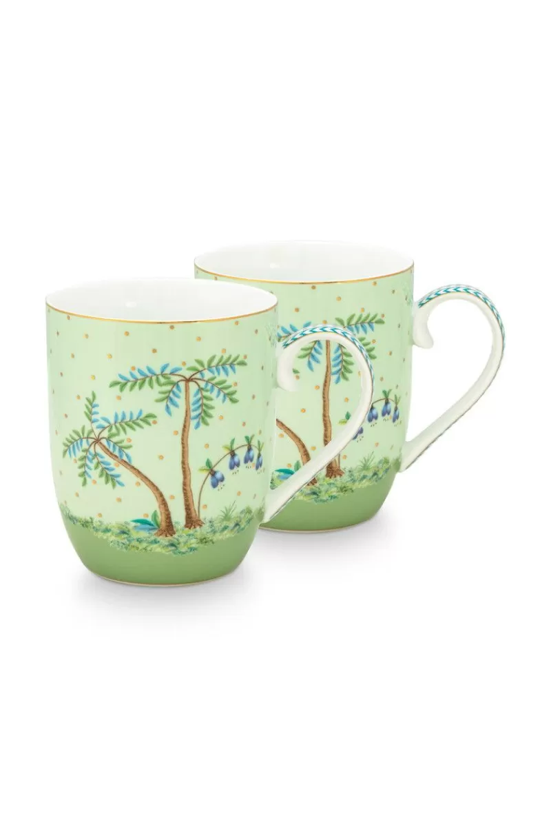 Pip Studio Lot De 2 Tasses De Petite Taille A Pois Dores Jolie En Coloris Vert Cheap