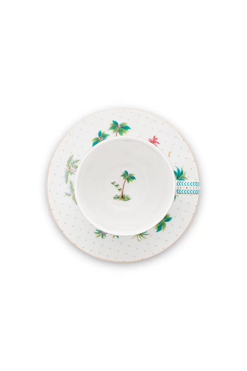 Pip Studio Lot De 2 Tasses Et Soucoupes A Cappuccino A Pois Jolie En Coloris Dore Shop