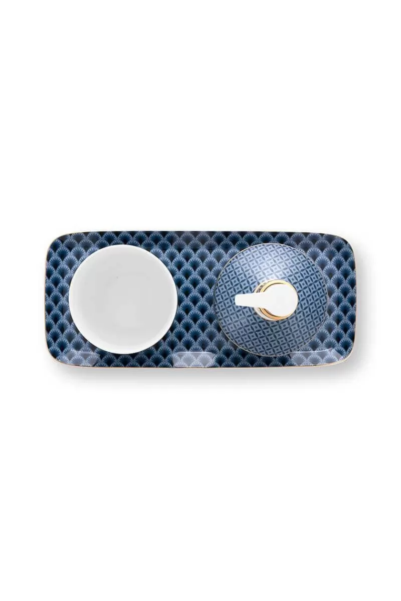 Pip Studio Lot De 3 Accessoires De Salle De Bain Kyoto Festival En Coloris Bleu Clearance