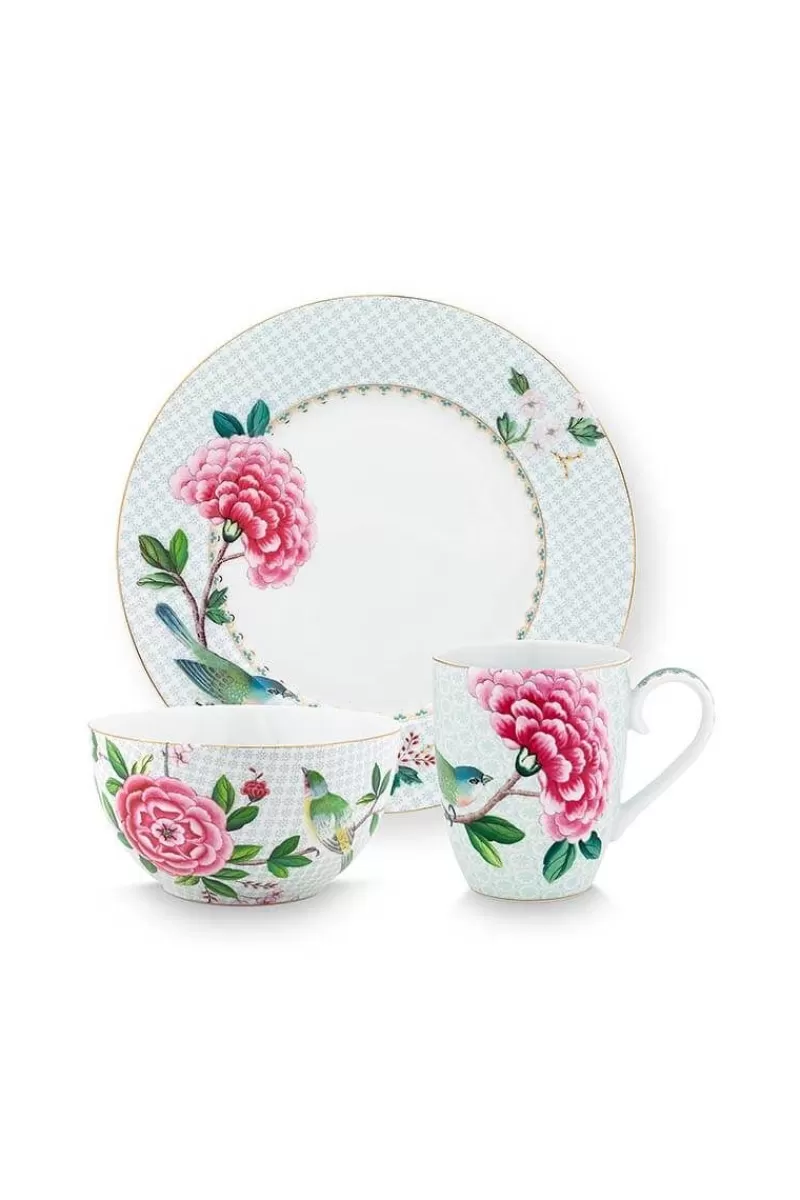 Pip Studio Lot De 3 Articles Pour Le Petit-Déjeuner Blushing Birds En Coloris Blanc Flash Sale