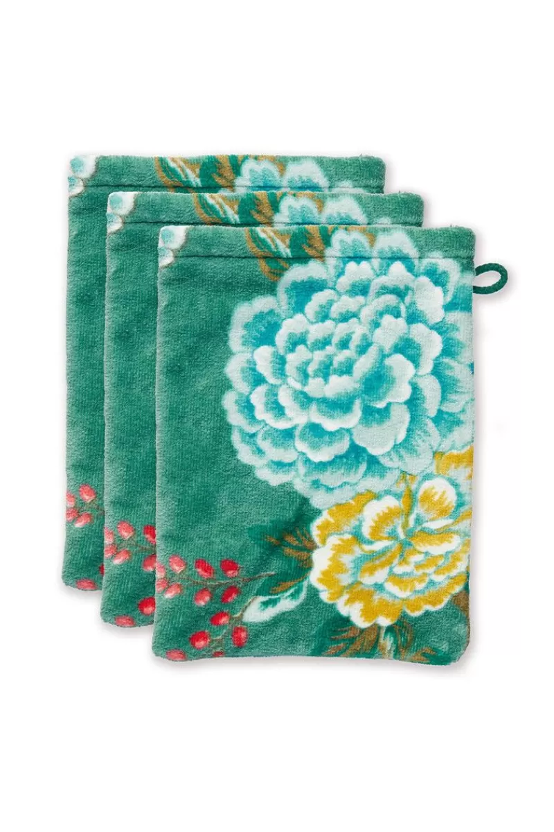 Pip Studio Lot De 3 Gants De Toilette Good Evening En Coloris 16 X 22 Cm Vert Shop