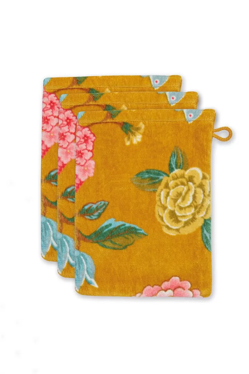 Pip Studio Lot De 3 Gants De Toilette Good Evening En Coloris 16 X 22 Cm Jaune Sale