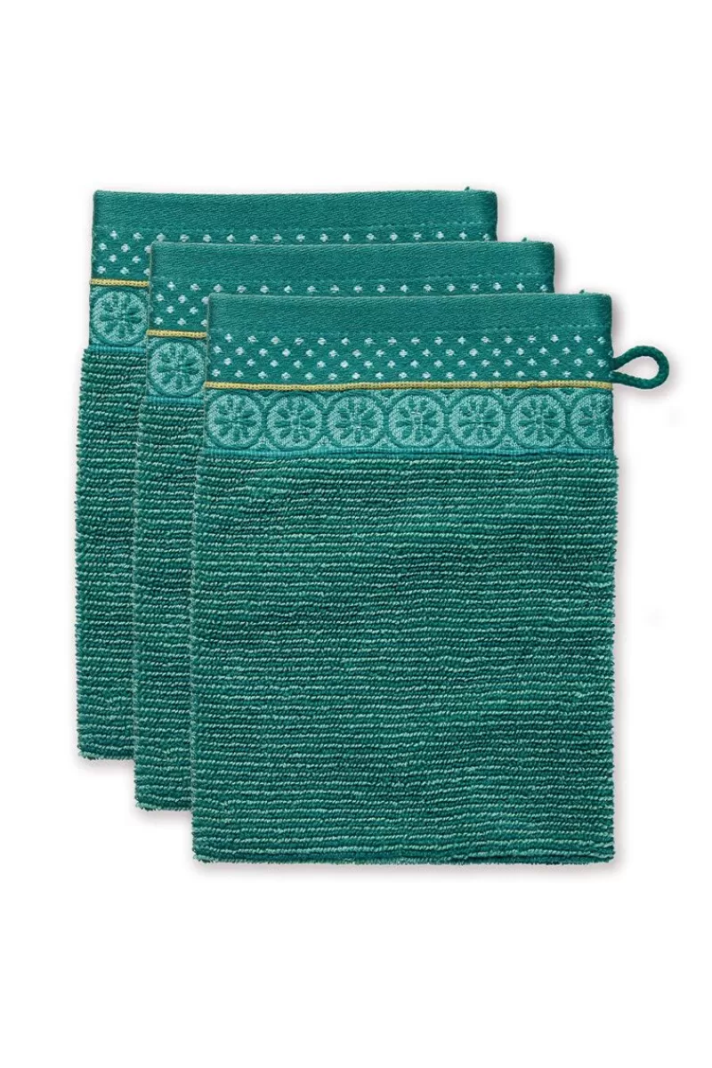 Pip Studio Lot De 3 Gants De Toilette Soft Zellige En Coloris 16 X 22 Cm Vert Best