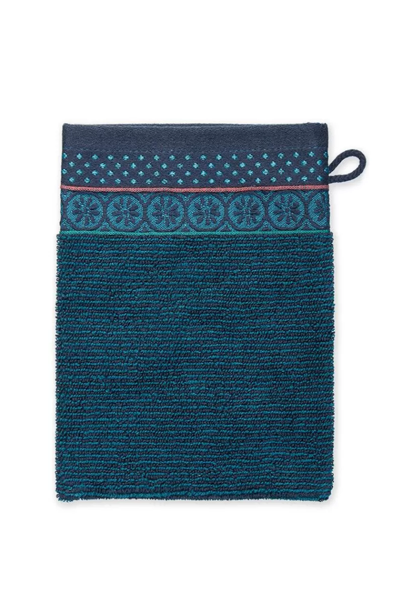 Pip Studio Lot De 3 Gants De Toilette Soft Zellige En Coloris Fonce 16 X 22 Cm Bleu Best