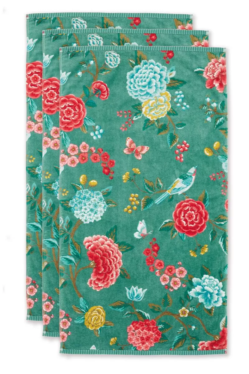 Pip Studio Lot De 3 Serviettes De Bain Good Evening En Coloris 55 X 100 Cm Vert New