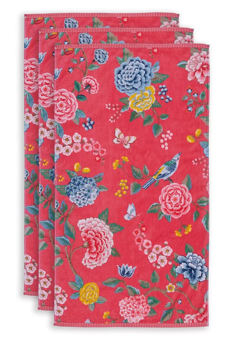 Pip Studio Lot De 3 Serviettes De Bain Good Evening En Coloris Corial 55 X 100 Cm Corail Online