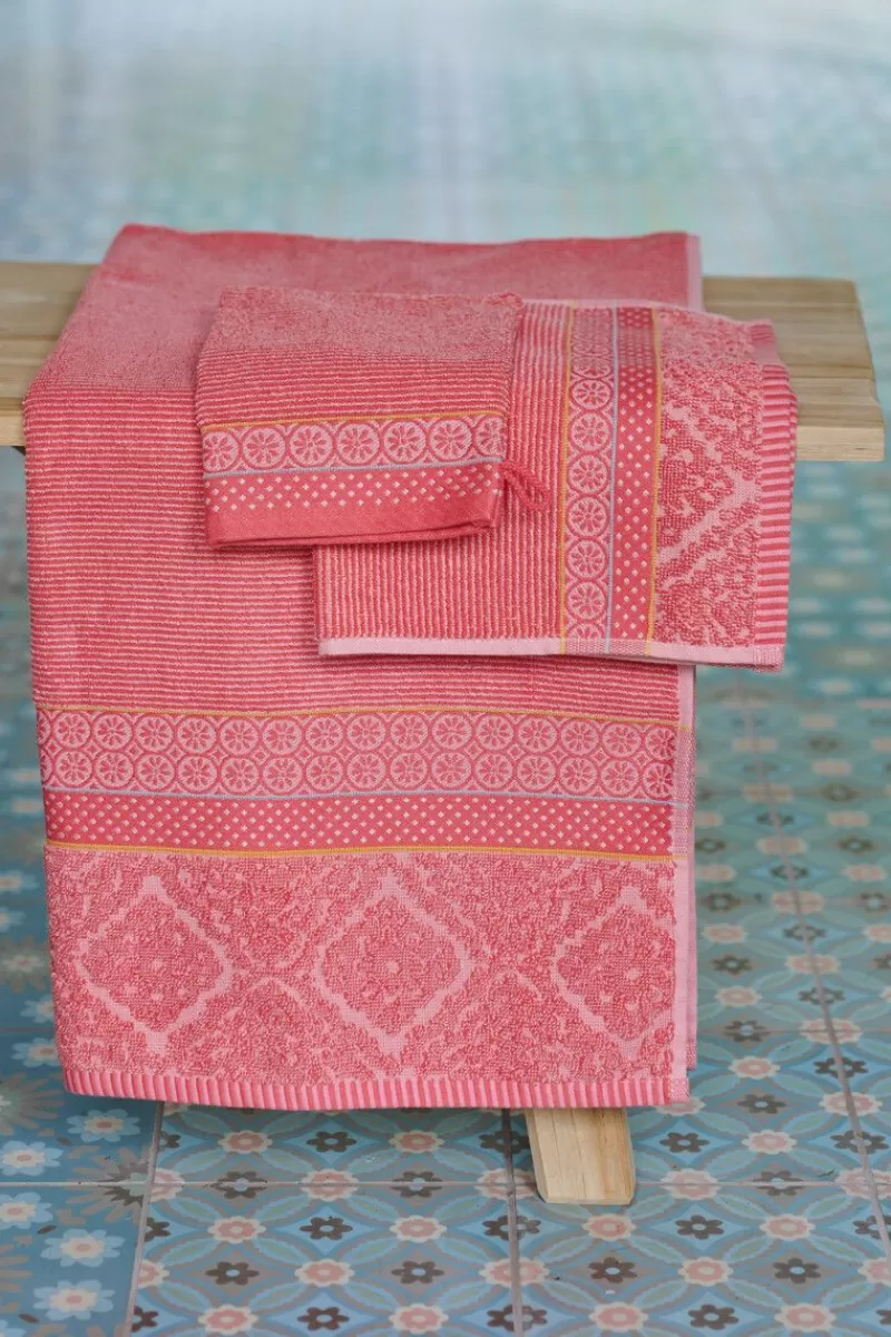 Pip Studio Lot De 3 Serviettes De Bain Soft Zellige En Coloris 55 X 100 Cm Corail Best Sale