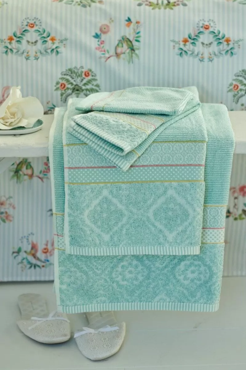 Pip Studio Lot De 3 Serviettes De Bain Soft Zellige En Coloris 55 X 100 Cm Bleu Discount