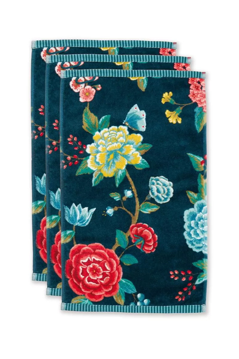 Pip Studio Lot De 3 Serviettes Invite Good Evening En Coloris Fonce 30 X 50 Cm Bleu Hot
