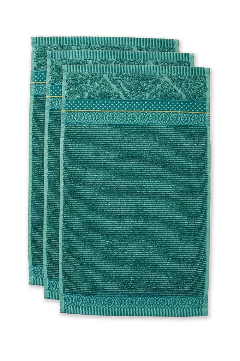 Pip Studio Lot De 3 Serviettes Invite Soft Zellige En Coloris 30 X 50 Cm Vert Flash Sale