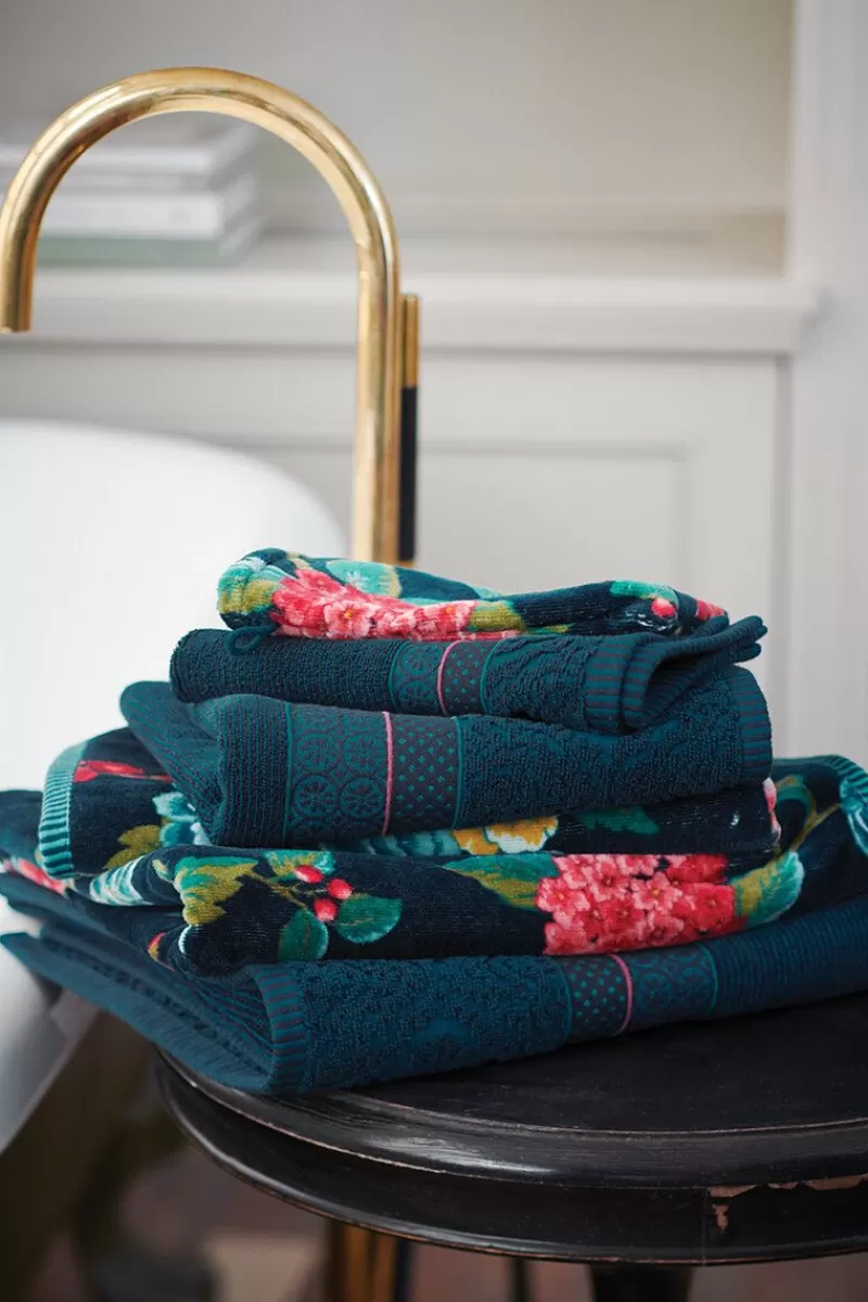 Pip Studio Lot De 3 Serviettes Invite Soft Zellige En Coloris Fonce 30 X 50 Cm Bleu Best Sale