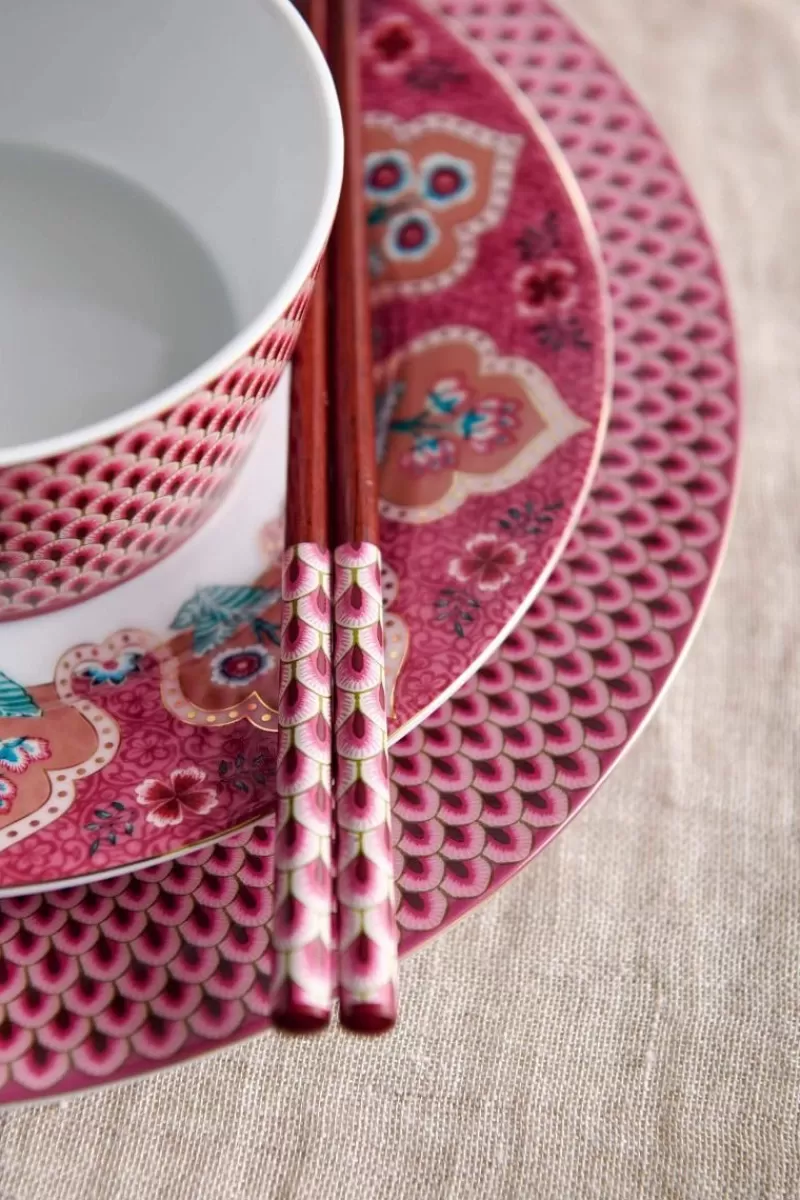 Pip Studio Lot De 4 Articles Assiettes Petit-Déjeuner Flower Festival Fonce 21Cm Rose Best Sale