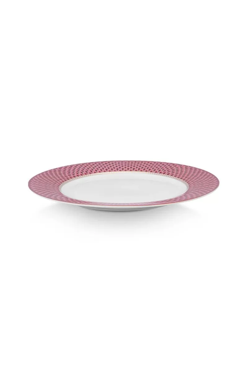 Pip Studio Lot De 4 Articles Assiettes Plates Flower Festival Fonce 26.5Cm Rose Fashion