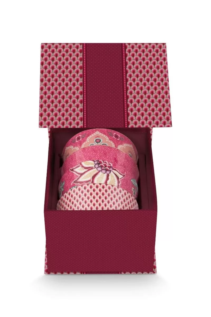 Pip Studio Lot De 4 Articles Bols Oriental Flower Festival Fonce 12Cm Rose Best Sale