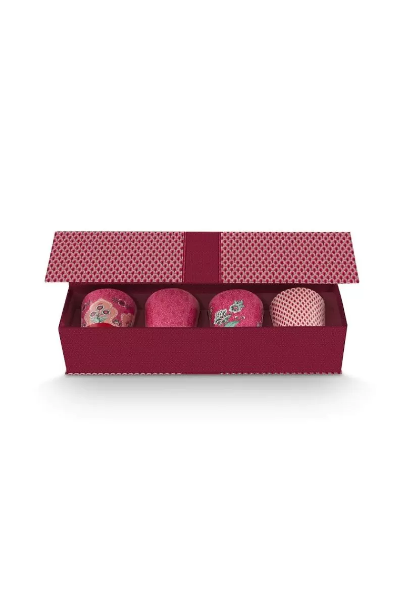 Pip Studio Lot De 4 Articles Tasses Oriental Flower Festival Fonce Rose Outlet