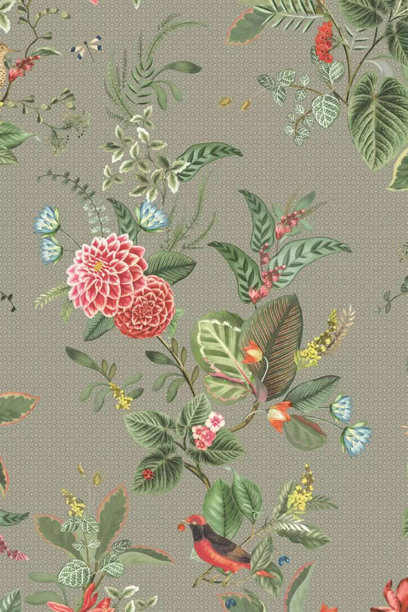 Pip Studio Papier Peint Mural Floris En Coloris Kaki Best