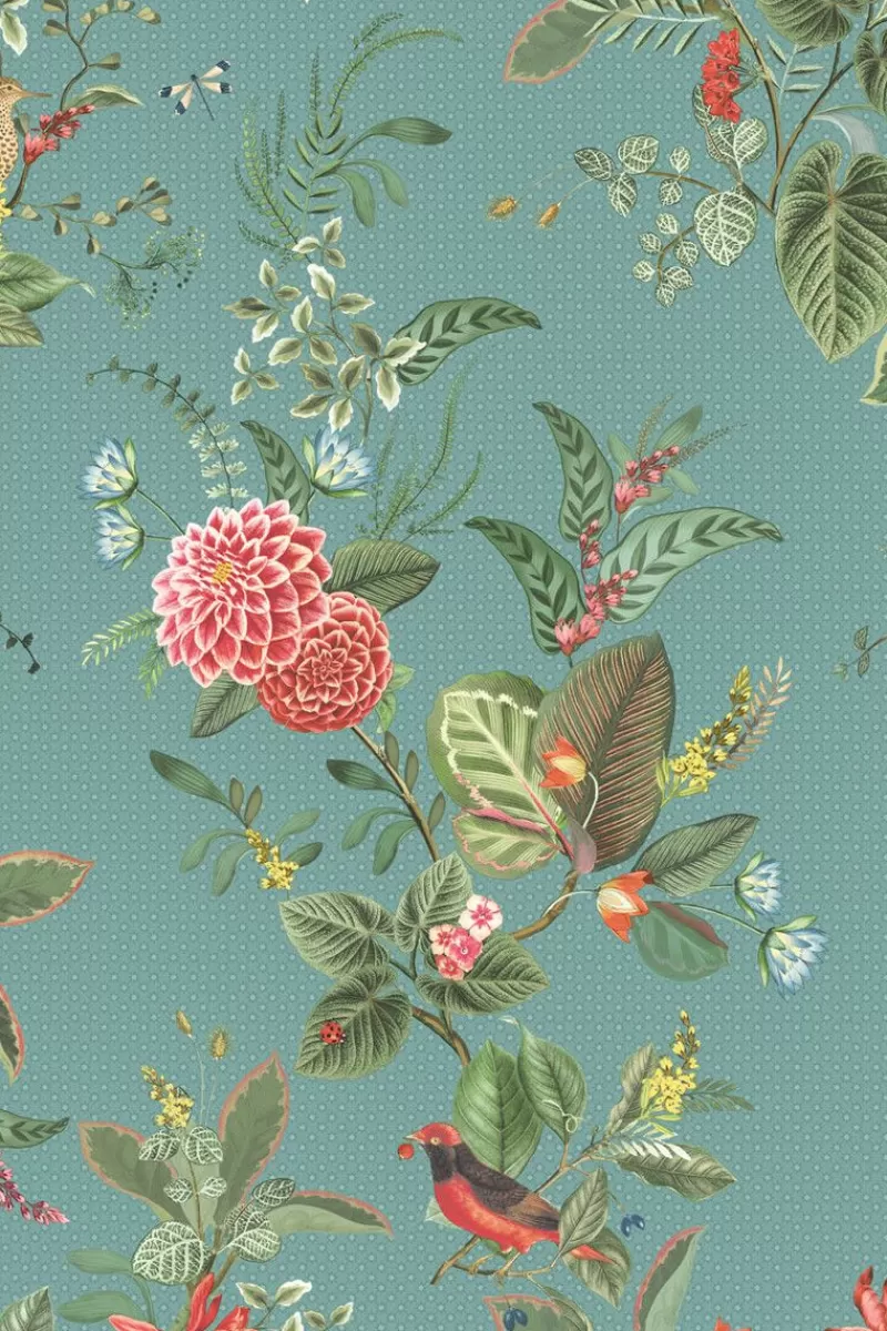 Pip Studio Papier Peint Mural Floris En Coloris Essence Bleu Shop