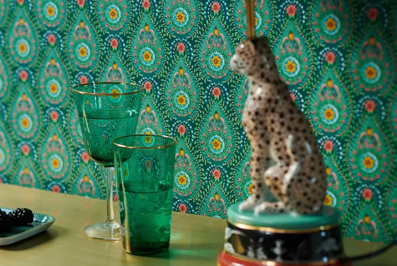 Pip Studio Papier Peint Mural Raindrops En Coloris Vert Best Sale